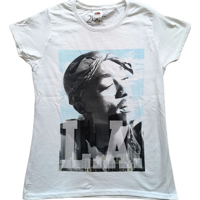 2Pac tričko la skyline žena biela
