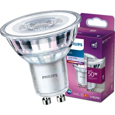 Philips 8718699776992 LED žiarovka 1x4,6W GU10 390lm 4000K studená biela, bodová, Eyecomfort
