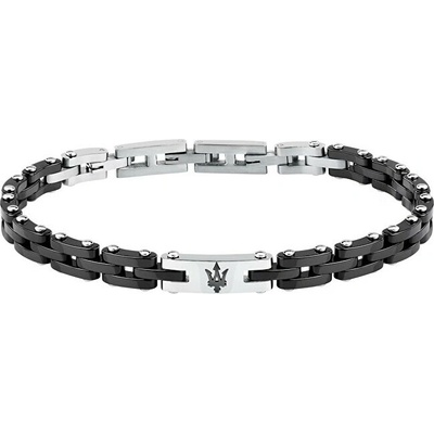 Maserati Fashion pánsky náramok Ceramic JM425ATZ64 čierna, strieborná