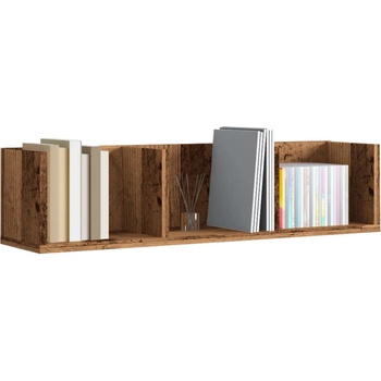 vidaXL CD стенен рафт, старо дърво, 75x18x18 см, ПДЧ (855948)