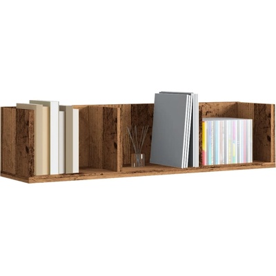 vidaXL CD стенен рафт, старо дърво, 75x18x18 см, ПДЧ (855948)