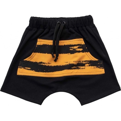 Babu Černé šortky baggy s pruhy