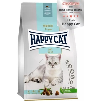 Image 1 of Happy Cat Sensitive Adult Light - храна разработена за котки с леко наднормено тегло или котки, склонни към наднормено тегло, пилешко, сьомга, ориз, яйца, новозеландски миди, 10 кг, Германия - 70605
