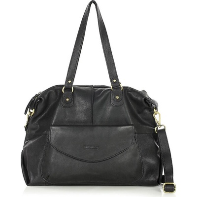 Mazzini Marco Shopper bag A4 kožená kabelka do práce černá