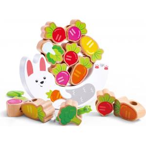 Hape Дървена играчка Hape - Зайче, за баланс и нанизване (H0526)
