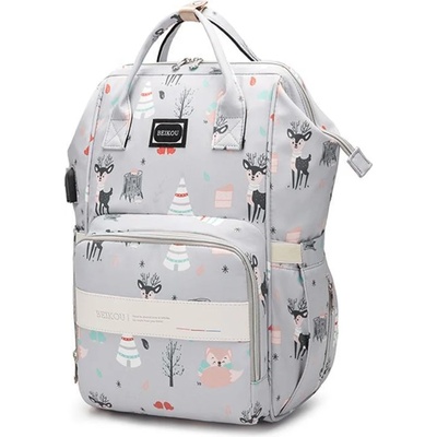 Nubi Раница за бебешки принадлежности beikou, Еленчета/Сива, Различни цветове (zybp062-gray)