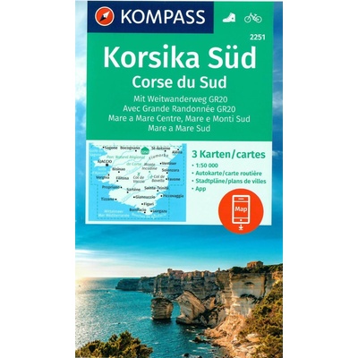 Kompass 2251 Korsika jih 1:50 000 turistická mapa