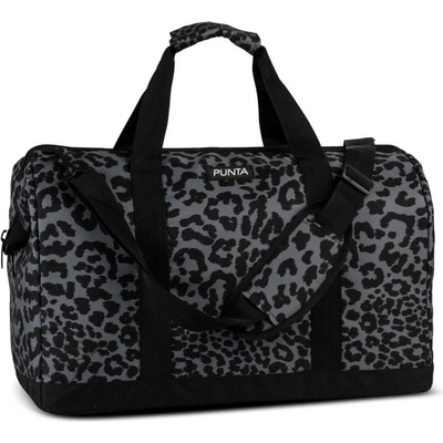 Punta weekend taška čierna s leopardím vzorom 27 l