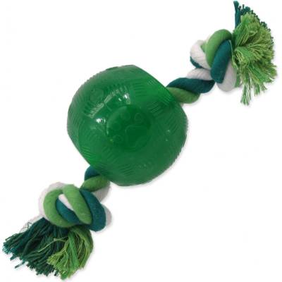 Dog Fantasy Strong Mint loptička gumový s povrazom 8,2 cm