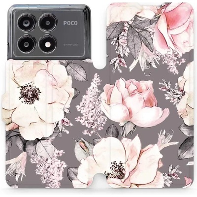 Mobiwear - Xiaomi Poco X6 Pro 5G - MX06S Květy na šedém pozadí