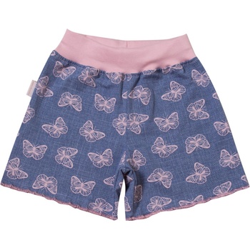 MKcool šortky JEANS KK2103 denim motýlek růžová