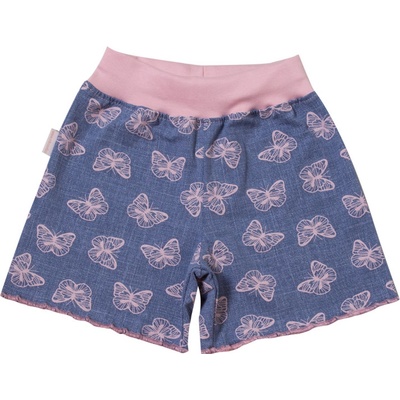 MKcool šortky JEANS KK2103 denim motýlek růžová
