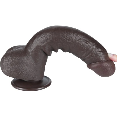 ostatní 24 см Вибратор с плъзгаща кожа, двоен слой, черен