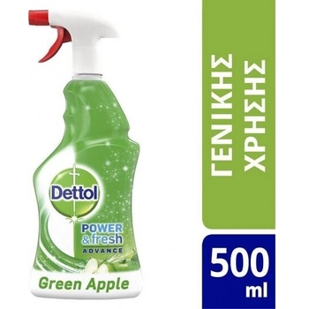 Dettol Антибактериален спрей Зелена ябълка, Dettol Power & Fresh Advance Multi-Purpose Refreshing Green Apple 500 ml