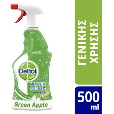 Dettol Антибактериален спрей Зелена ябълка, Dettol Power & Fresh Advance Multi-Purpose Refreshing Green Apple 500 ml