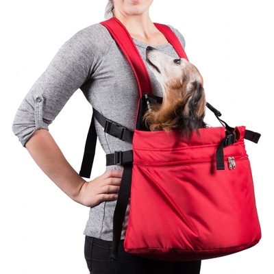 Iridog 2v1 Zippy 3 Batoh na psa červený s černou 30 x 38 x 23 cm