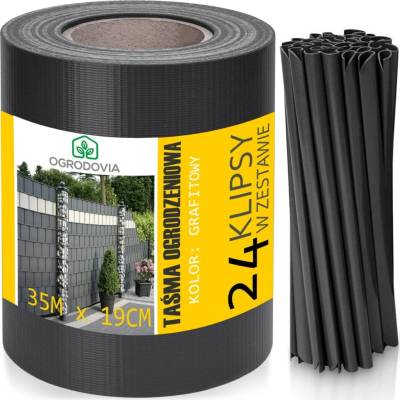 Stínící panelové pásy Ogrodovia šedá 450 g/m2 19 cm x 35 m se sponami