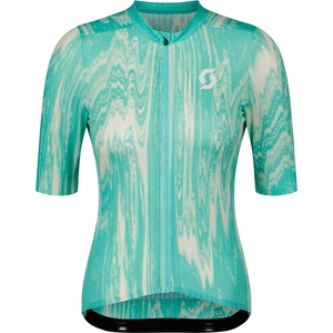 Scott Фланелка с къс ръкав за колоездене Scott Women's Jersey Ultd. SL S/S Cycling jersey - Miami Green / Cotton White - размер XL (156-2314-0115)