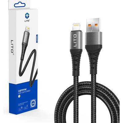 Lito LD08L USB-A na Lightning rychlé nabíjení 2,4 A 1m černý