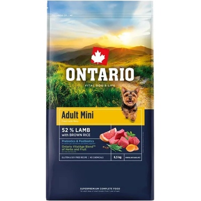 ONTARIO Adult Mini Lamb & Brown Rice 6, 5 кг