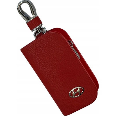 Kľúčenka KOŽENÉ PUZDRO na kľúče HYUNDAI logo do auta ELEGANTNÁ červená