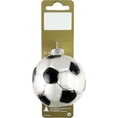 GEROMA Sklenená vianočná ozdoba futbalová lopta 6,5 cm 1 ks