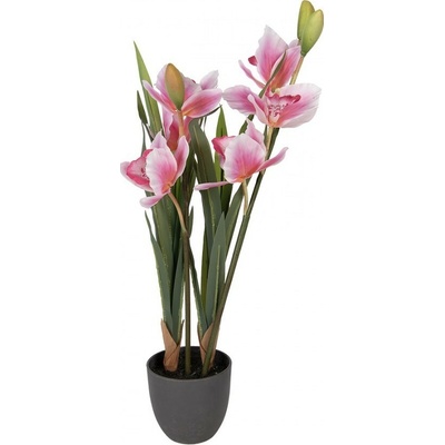 Půvabná umělá orchidej v květináči - 14*14*55 cm - Clayre & Eef