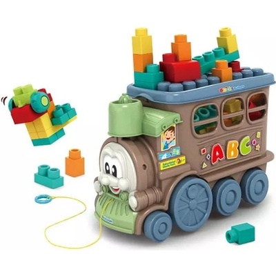 iMex Toys Velký vláček 2v1, měkké kostky