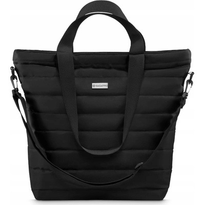 Čierna dámska kabelka veľká priestranná shopper taška na rameno prešívaná ZAGATTO