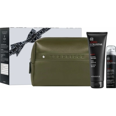 Collistar Uomo Collistar Uomo Toning Shower Gel sprchový gel pro muže s proteinem 250 ml + Collistar Uomo Perfect Adherence Shaving Foam pěna na holení pro citlivou pleť 75 ml + Collistar kosmetická t