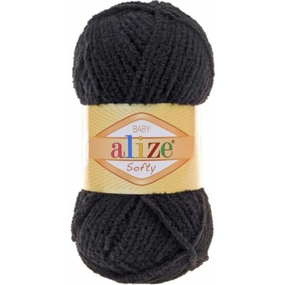Plyšová příze Alize Softy - černá 60