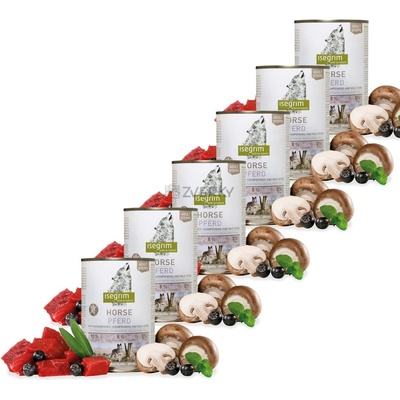 Isegrim Dog Adult Mono Horse pure with Chokeberries Champignons & Wild Herbs 6 x 800 g