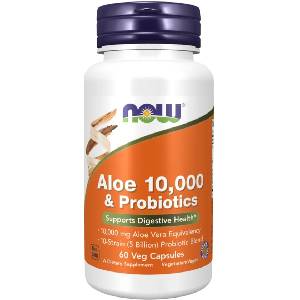 NOW Aloe Vera 10.000 & Probiotics, 60 капсули, Now