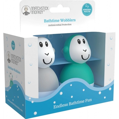 Matchstick Monkey Endless Bathtime Fun Wobblers hračka do vody Cool Grey & Green 2 ks