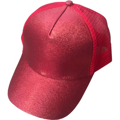 HARAHU Блестящо Шапка с козирка - Червено kp4267 (4267)