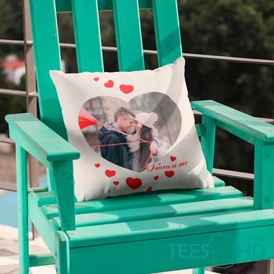 Art gift Възглавничка - Обичам те, със сърчица