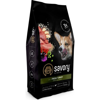 Savory Adult All Breeds Sterilised Turkey Moriak 12 kg