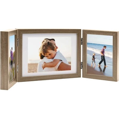 vidaXL Тройна фоторамка колаж светлокафява 22x15 cm+2x(10x15 cm) (332748)