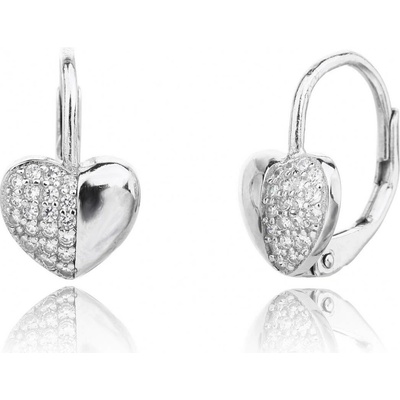 Jan Kos jewellery Stříbrné náušnice s bílým zirkonem MHT-820