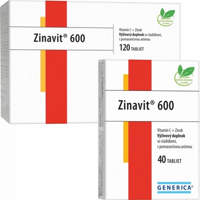 Generica Zinavit 600 s pomarančovou arómou Vitamín C + Zinok 40 tabliet