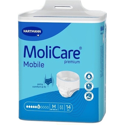 MOLICARE MOBILE Inkontinenčné nohavičky 6 kvapiek veľkosť M 14 ks