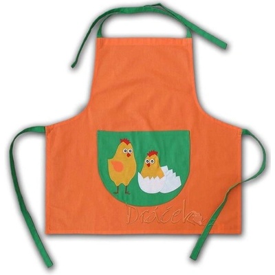 Zástěrka Kuřátka oranžová velká