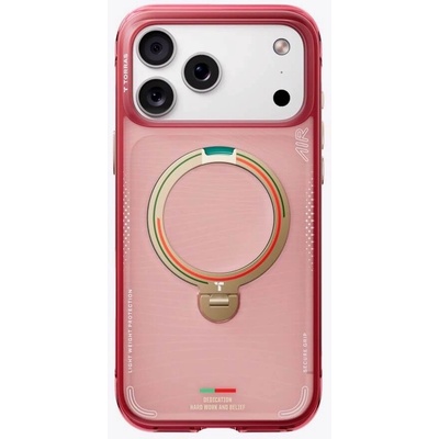 TORRAS Удароустойчив хибриден кейс с MagSafe за iPhone 17 Pro - Torras Ostand Q3 Air World Cup Limited Edition MagSafe Case (червен-прозрачен) (X00RP102T008)