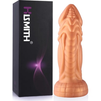 Image 1 of HISMITH HSD05 Curved Giant Silicone Animal Dildo Suction Cup 8" Gold