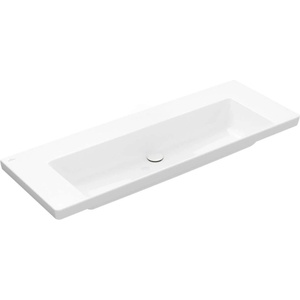 Villeroy & Boch Subway 3.0 - Умивалник 130x47 см, без преливник, без отвор за смесител, CeramicPlus, алпийско бяло 4A70D3R1 (4A70D3R1)
