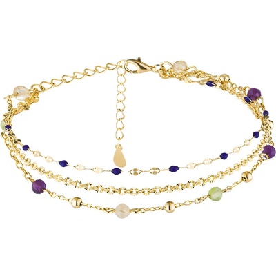 Preciosa Pozlacený stříbrný náramek Preciosa Coralia s přírodními kameny 5456Y70