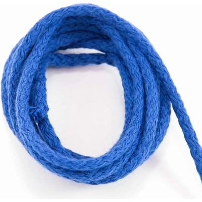 Bavlnená odevná šnúra - ostro modrá - priemer 0,5 cm