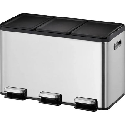 EKO 3 х 10 л цвят матиран инокс кош за разделно събиране с 3 педала eko от серия essential