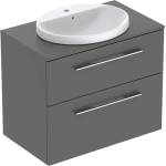 Geberit Комплект стенен шкаф Geberit Selnova Square lava mat, 2 чекмеджета и мивка 80 см (502.873.00.1)