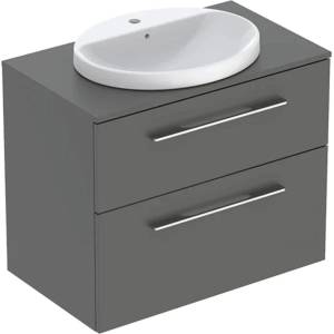 Geberit Комплект стенен шкаф Geberit Selnova Square lava mat, 2 чекмеджета и мивка 80 см (502.873.00.1)